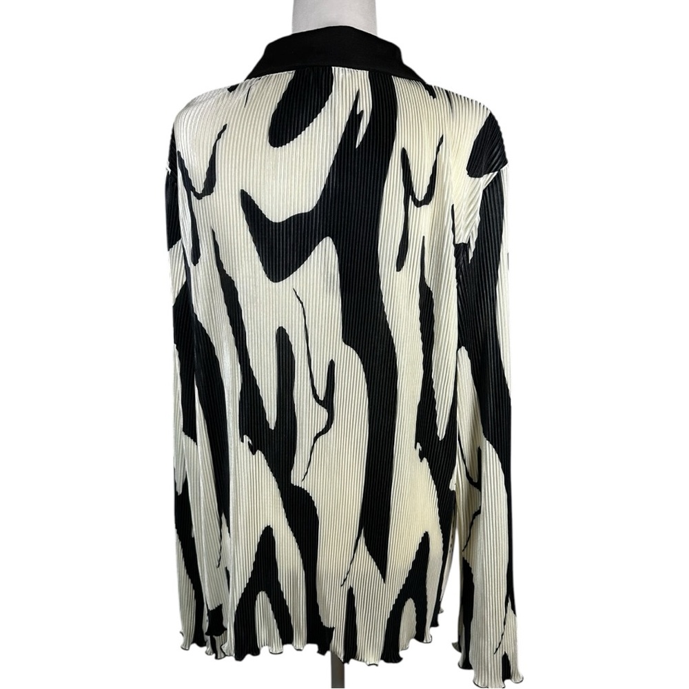 Fashion Nova 3X Zahara Button Down Abstract Shirt Top Long Sleeve Collar NWT - Picture 5 of 8